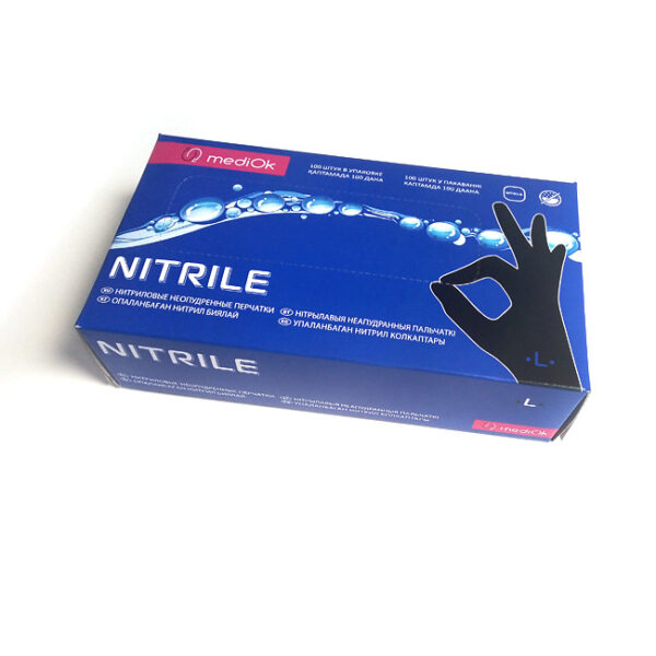 Перчатки нитриловые MediOk черные L, 100 шт.