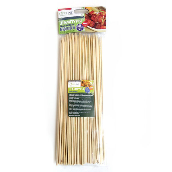 Шпажки для шашлычков Optiline, бамбук, 25 см, 100 шт. Шпажки для шашлычков Optiline, бамбук, 25 см, 100 шт.
