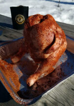 в поддоне курица в приправе для цыпленка барбекю Arefyev