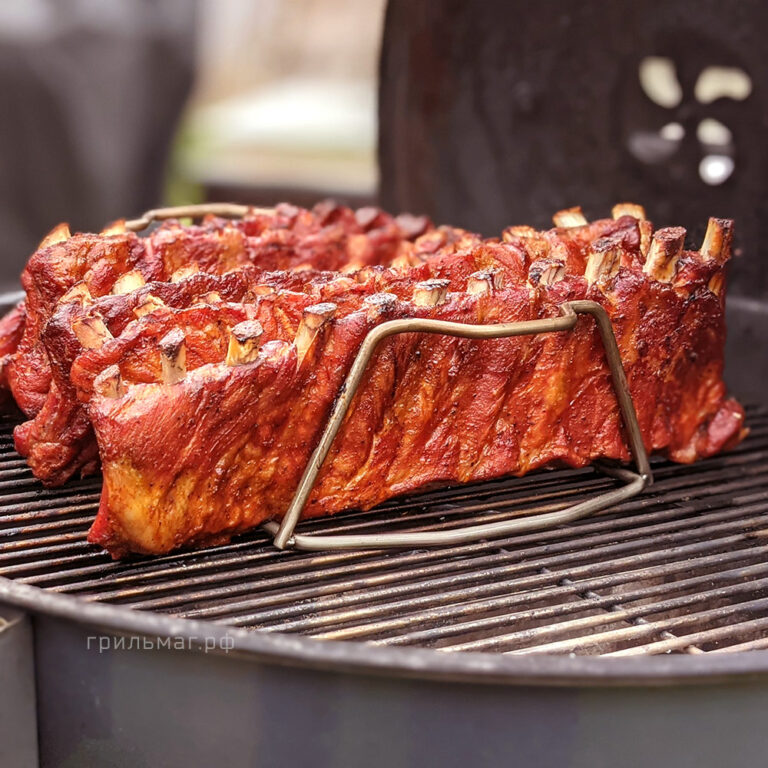 Купить Подставка для рёбрышек 2 в 1, нерж. сталь - grillmag.ru