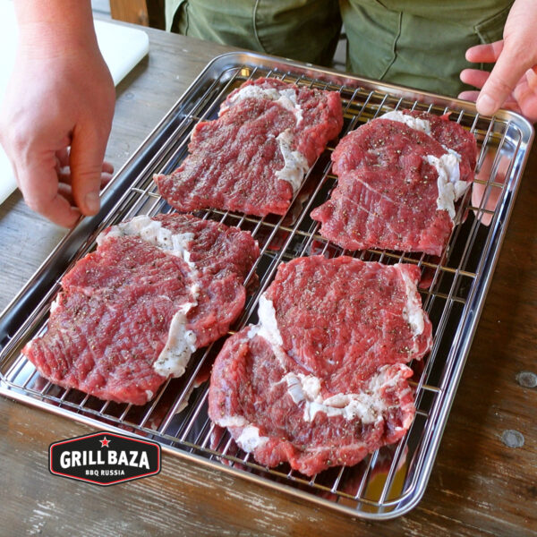 Многофункциональный поддон с решёткой Grillbaza, нерж. Многофункциональный поддон с решёткой Grillbaza, нерж.