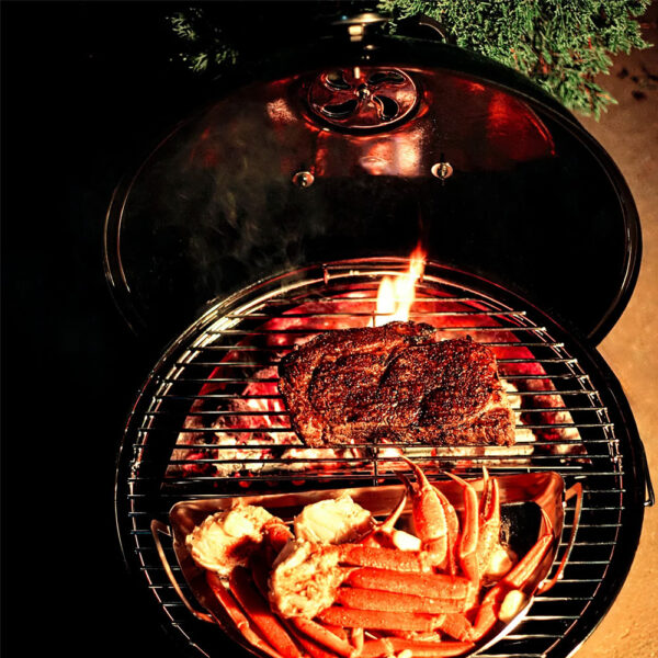 Угольный гриль SnS Travel Kettle, с корзиной SnS, 47 см, черный