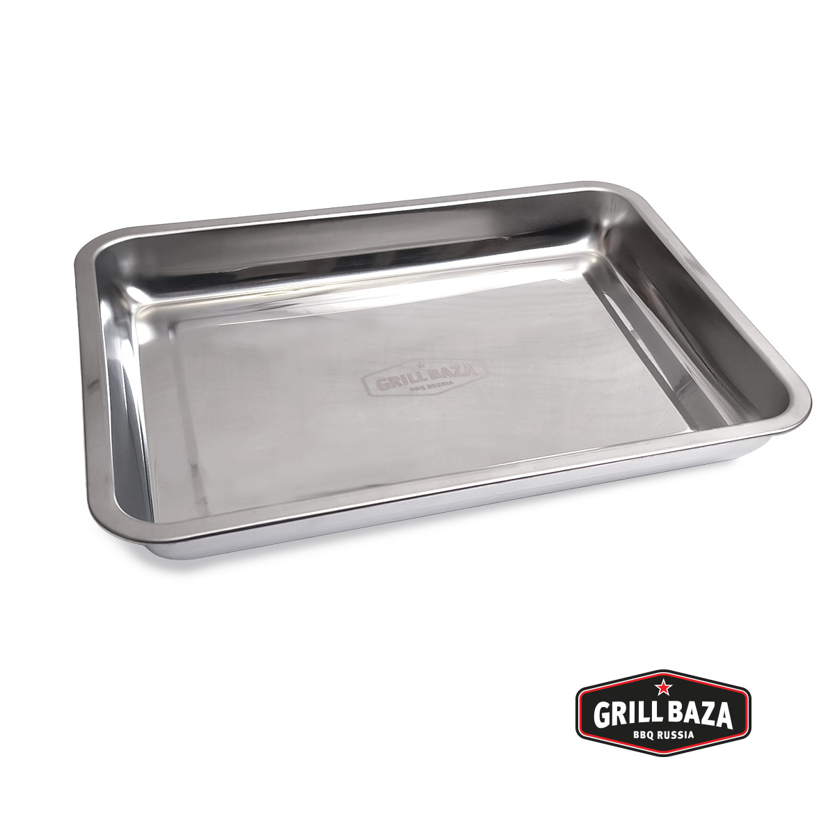 Поддон для гриля Grillbaza, 40 x 30 x 4,8 см, большой, нерж. Поддон для гриля Grillbaza, 40 x 30 x 4,8 см, большой, нерж. - Image 1