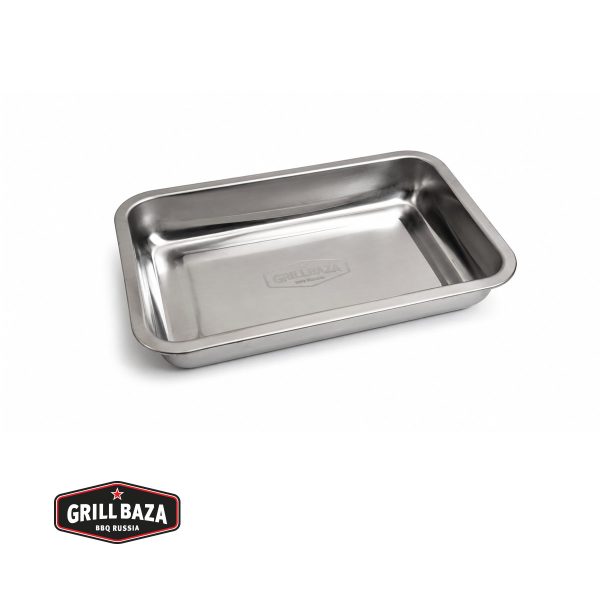 Поддон для гриля Grillbaza, 32 x 22 x 4,8 см, малый, нерж.
