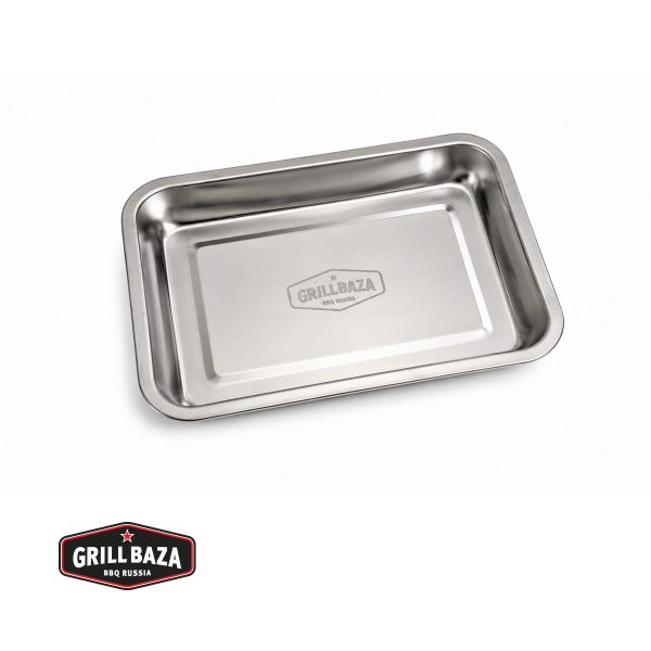 Поддон для гриля Grillbaza, 32 x 22 x 4,8 см, малый, нерж.